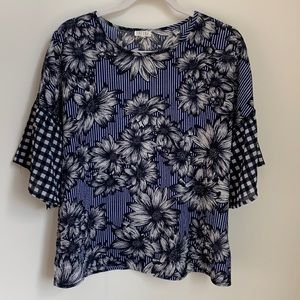 Spense / Multiprint Blue Blouse / Size M
